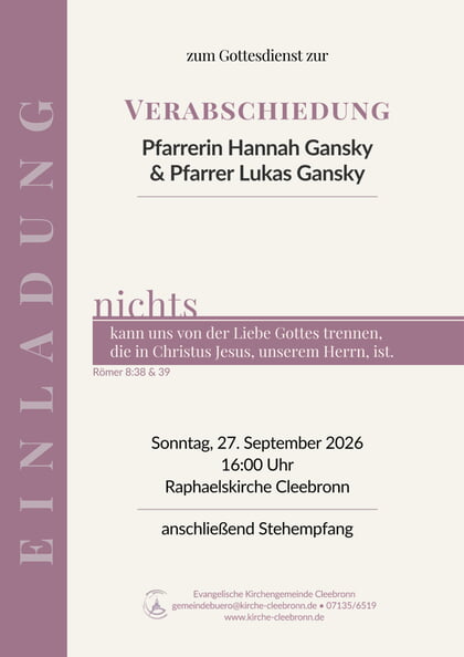 Verabschiedung Hannah und Lukas Gansky