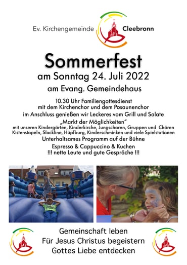 Herzliche Einladung zum Sommer-Gemeindefest der Kirchengemeinde am 24.07.2022!