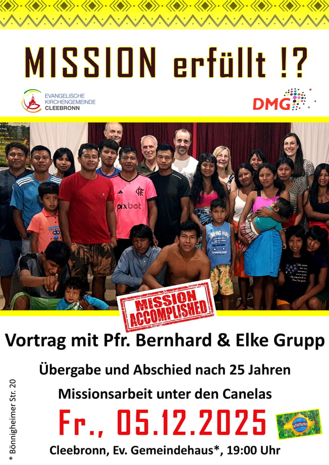 Mission erf&uuml;llt?! - Vortrag mit Bernhard und Elke Grupp