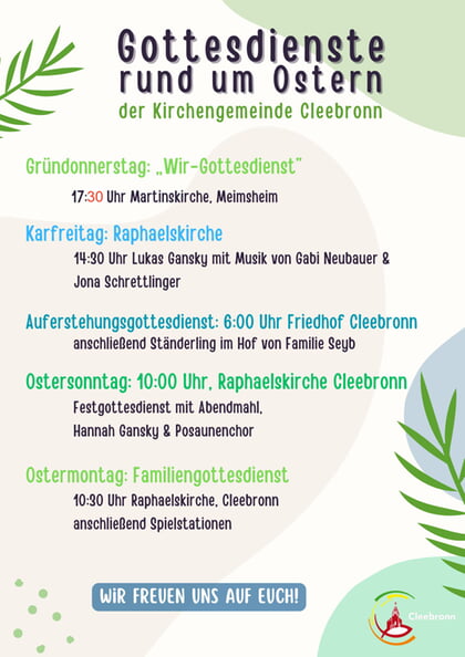 Gottesdienste rund um Ostern 2026