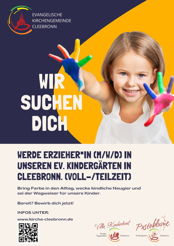 Kindergärten Cleebronn - Flyer Erzieherinnen gesucht