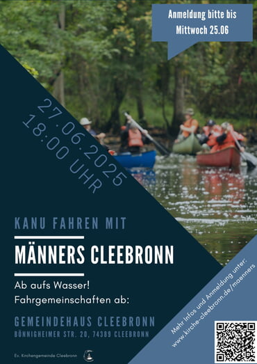 27.06.2025 18.00 Uhr - Männers Cleebronn - Kanu fahren!